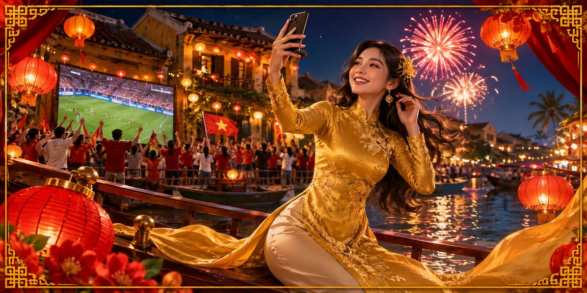 Người phụ nữ mặc áo dài tại Hội An trải nghiệm casino di động trên 0pp0
